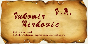 Vukomir Mirković vizit kartica